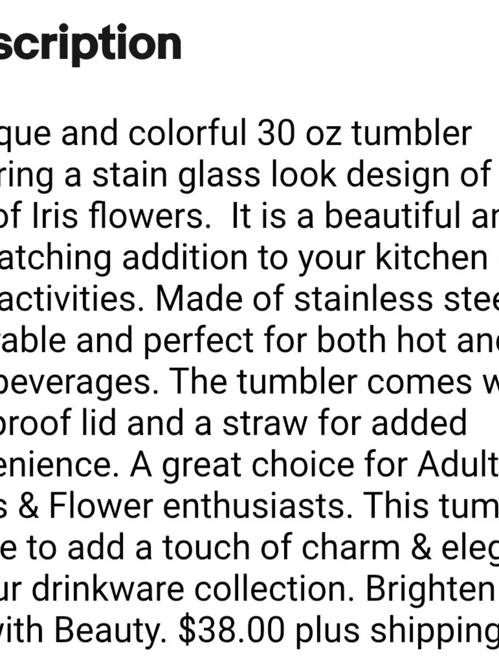 30 Oz. Stained Glass Look Floral Stainless Steel Tumbler 
